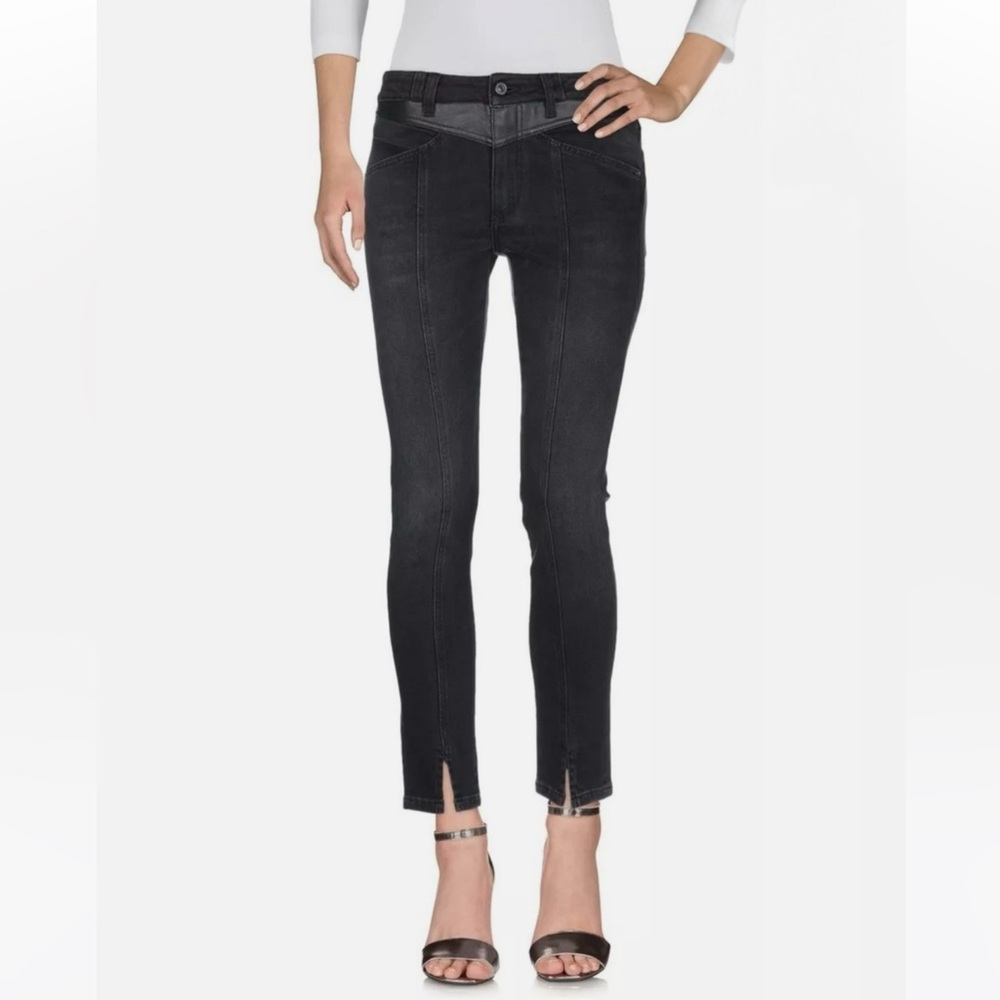 Givenchy Charcoal Black Jeans with Leather Waist